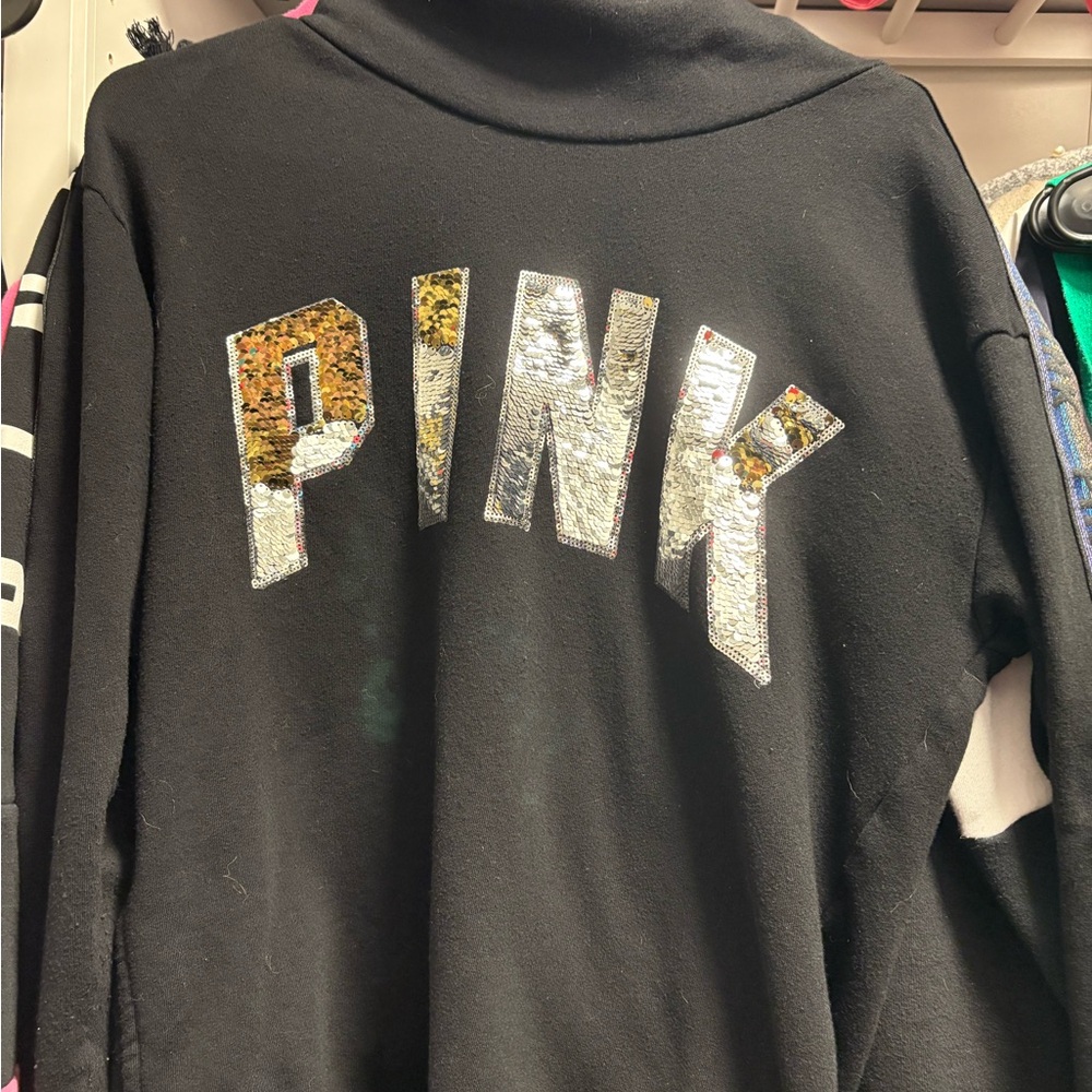 Victoria's Secret Black and Gold Turtleneck Jacket